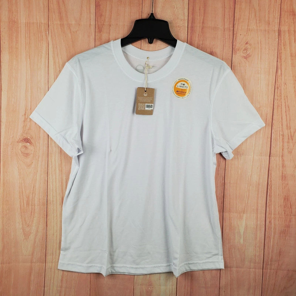 No Limbits Adaptive Sensory T Shirt Mens XL White Moisture Wicking Everyday Wear Unisex
