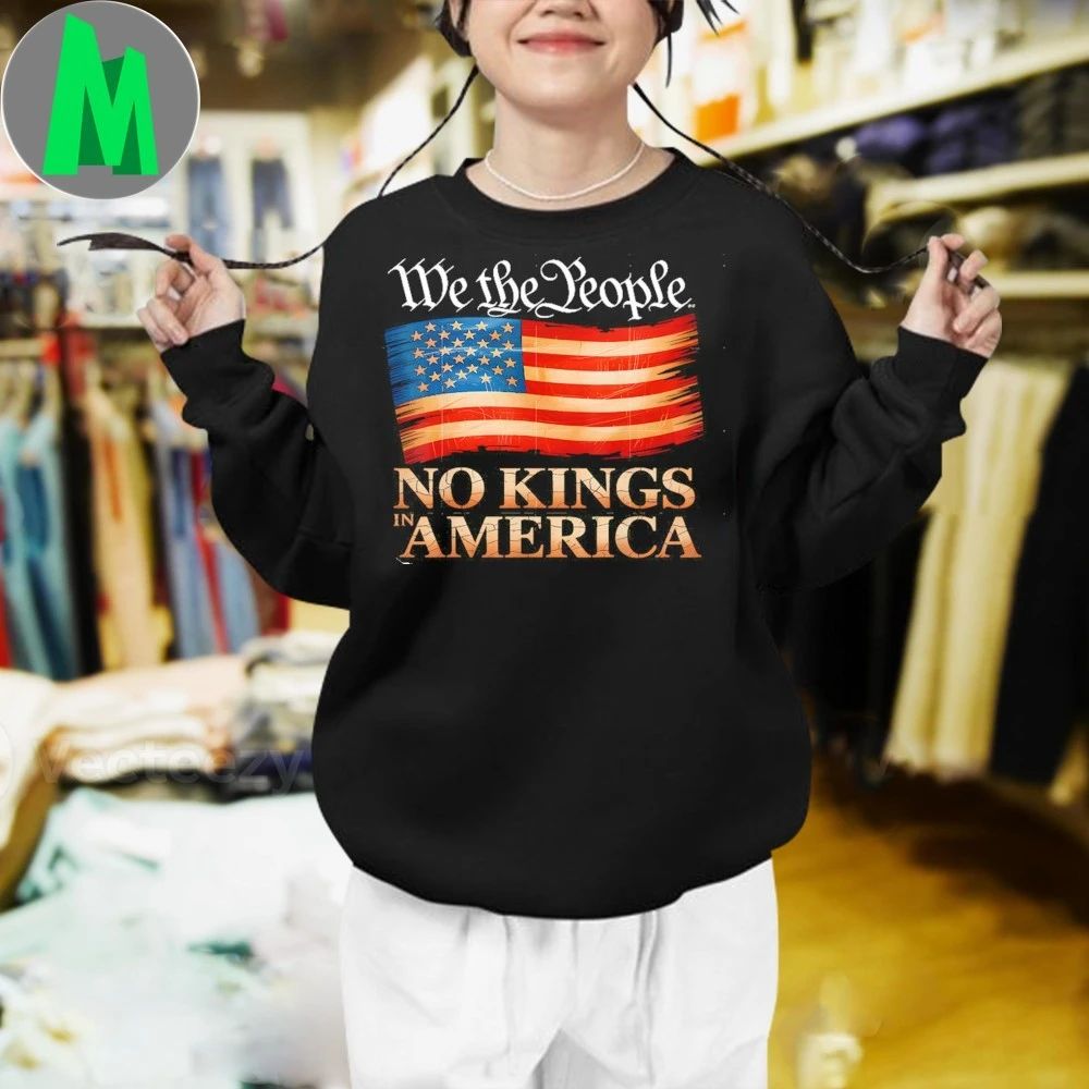 No Kings in America US Flag Shirt Unisex