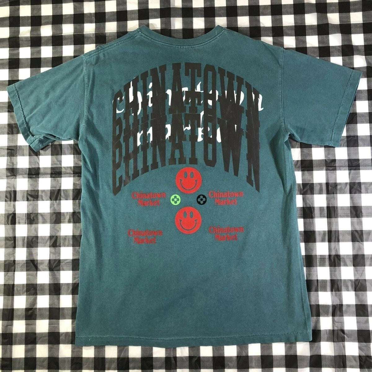 Chinatown Market Never Dies Rainbow 3M Velvet Rare Custom Green T shirt M Tee Unisex