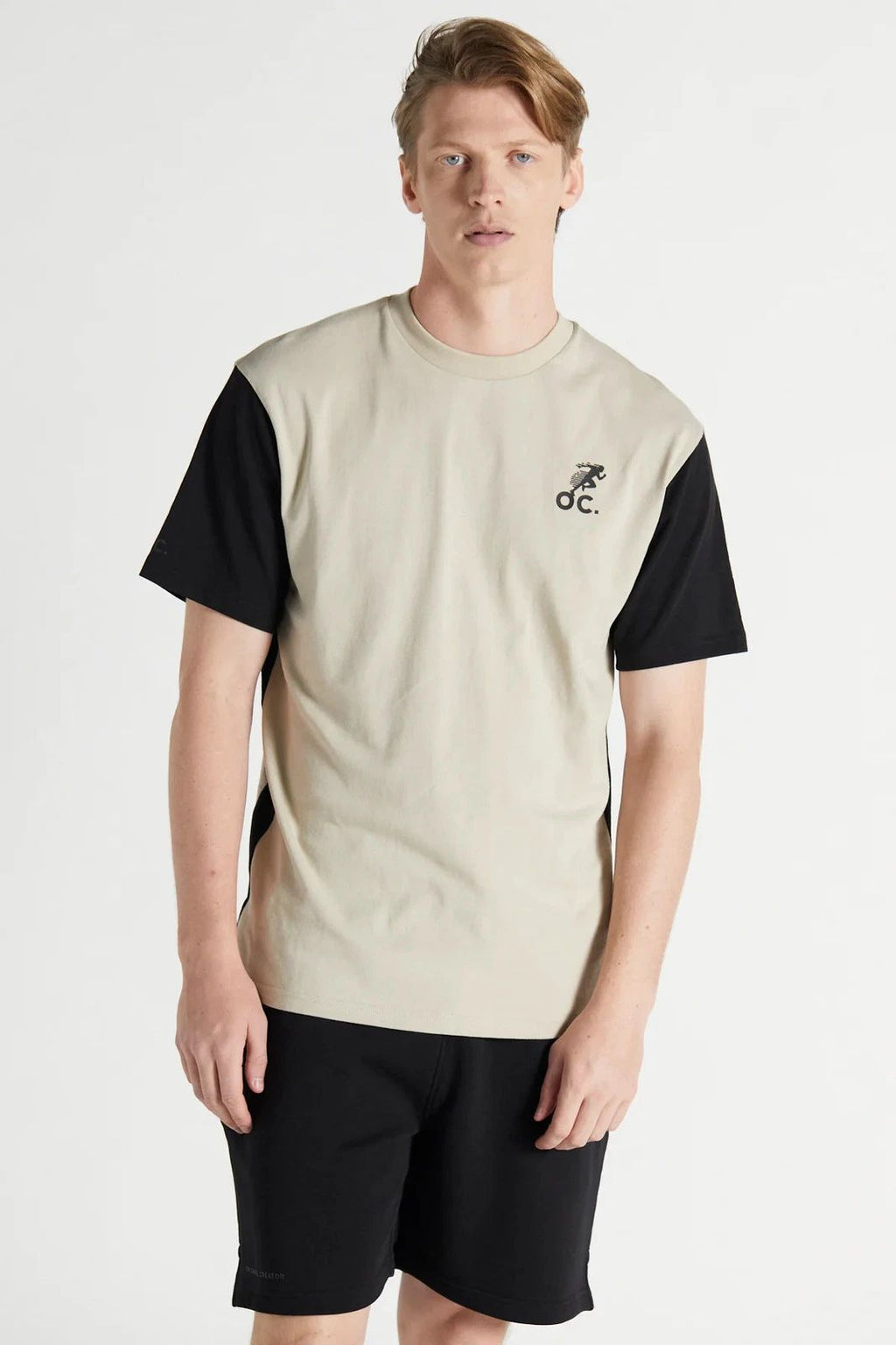 Colour Block – Sand Stone | Men’s Oversized Cotton Jersey Tee Unisex