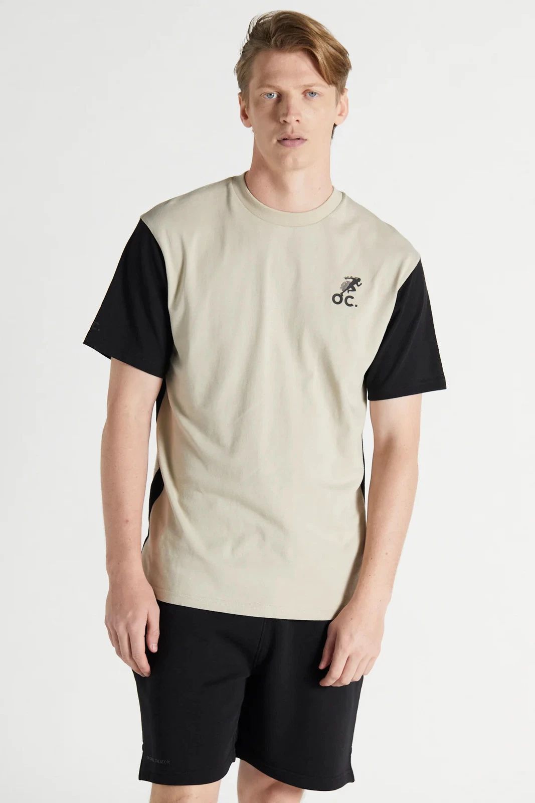 Colour Block – Sand Stone | Men’s Oversized Cotton Jersey Tee Unisex