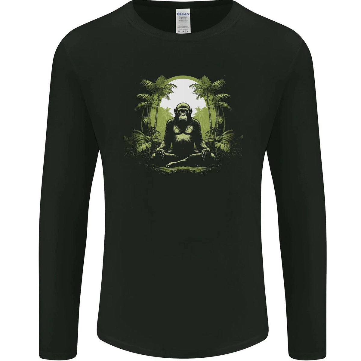 Meditating Monkey Spiritual Yoga Mens Long Sleeve Unisex