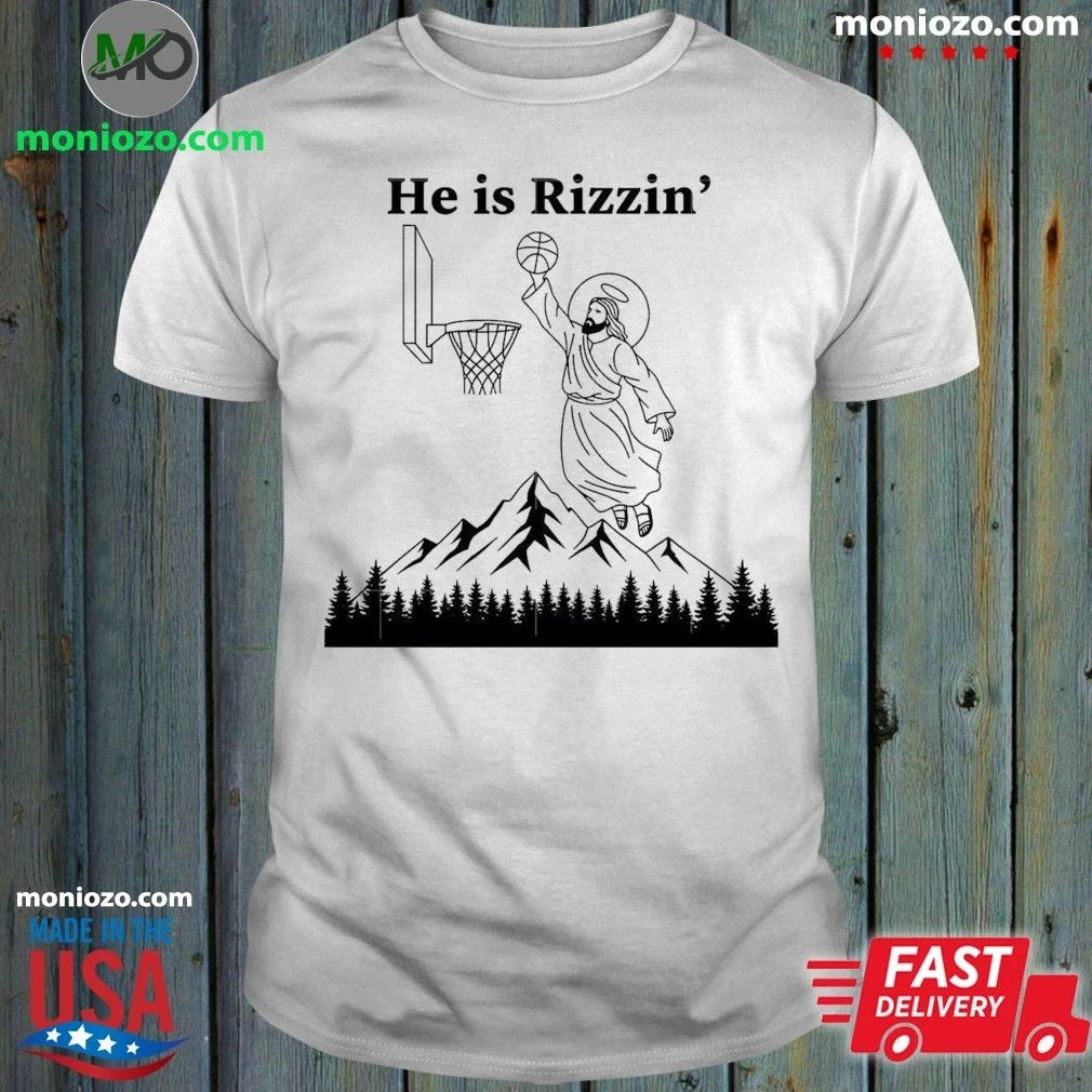 Original He is Risen Easter Jesus Playing Basketball Shirt Unisex