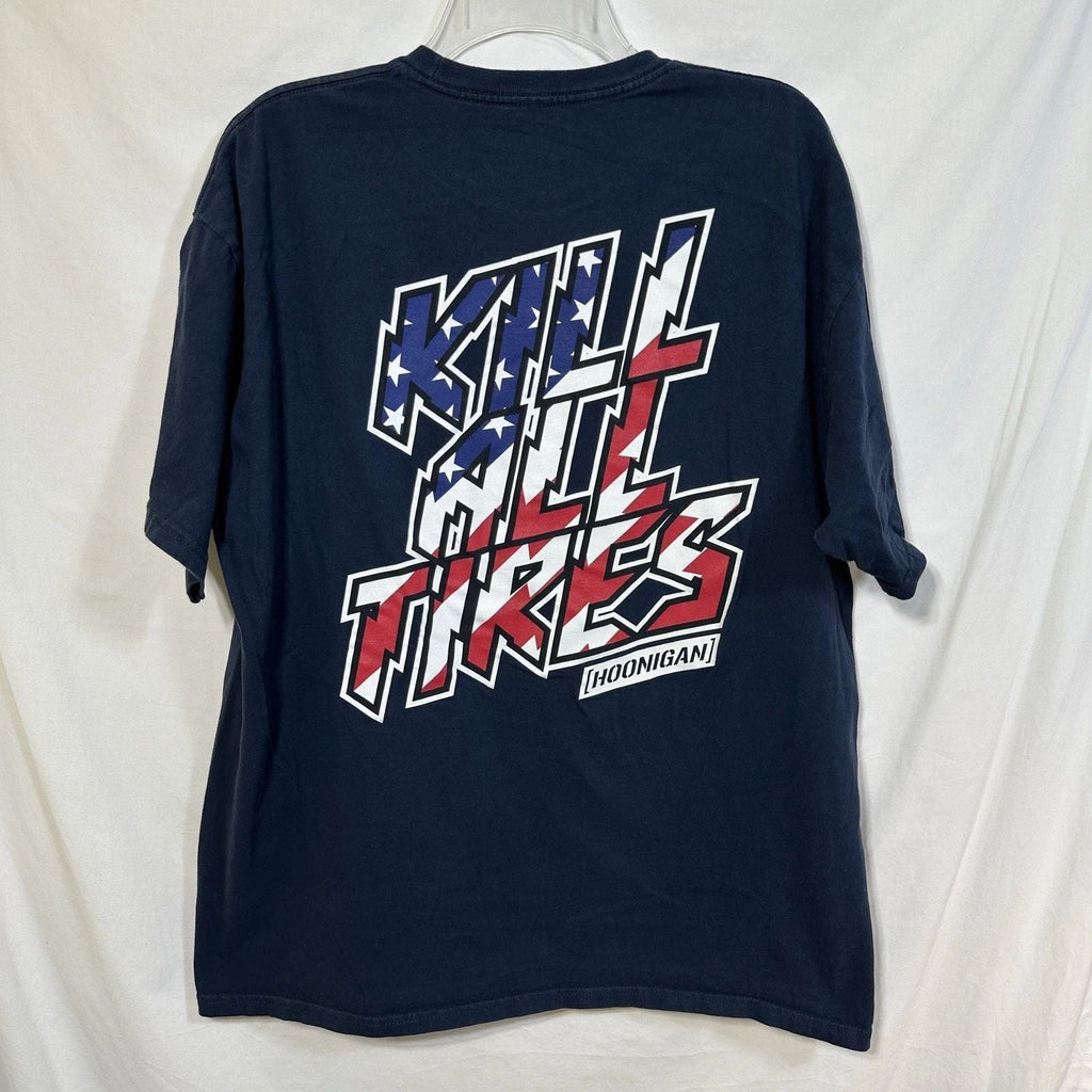 Hoonigan Kill All Tires American Flag XL Graphic Drifting Racing USA Tee Unisex