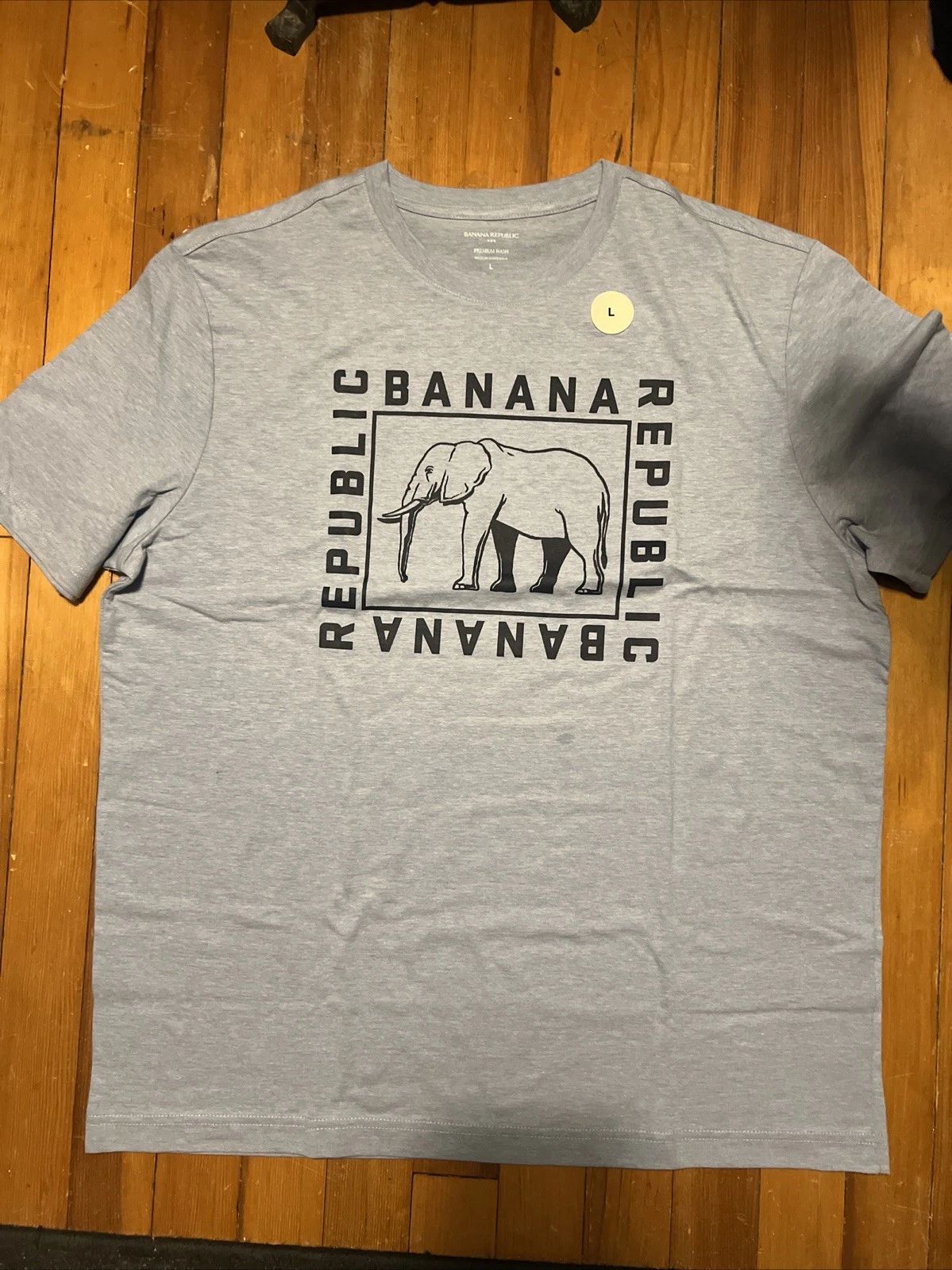 Mens BANANA REPUBLIC 🐘ELEPHANT LOGO Graphic Tee PREMIUM WASH LARGE 🐘 Unisex