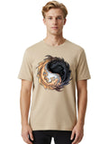 Yin-Yang-Dragons-2 Mens Graphic Tee, 100% Cotton, Casual Summer Wear Unisex