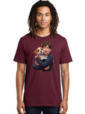 Man-Hugging-Dog Mens Graphic Tee, 100% Cotton, Casual Summer Wear Unisex