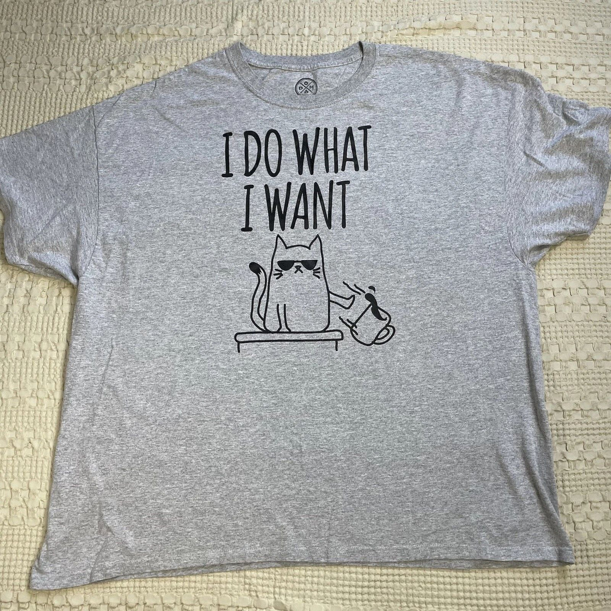 DOM Cat Shirt 3XL Adult Unisex Graphic Tee I Do What I Want Cat Lover Gray Unisex
