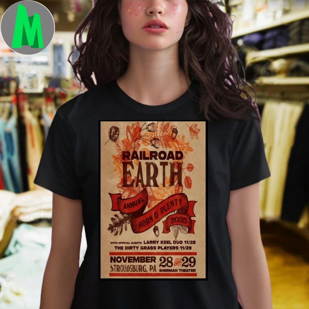 Railroad Earth Nov 28-29 2025 Stroudsburg Event Poster Shirt Unisex