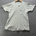Vintage SS Shirt Mens M Gray Pocket Tee Crewneck Jersey Tagless Blank Paper Thin Unisex