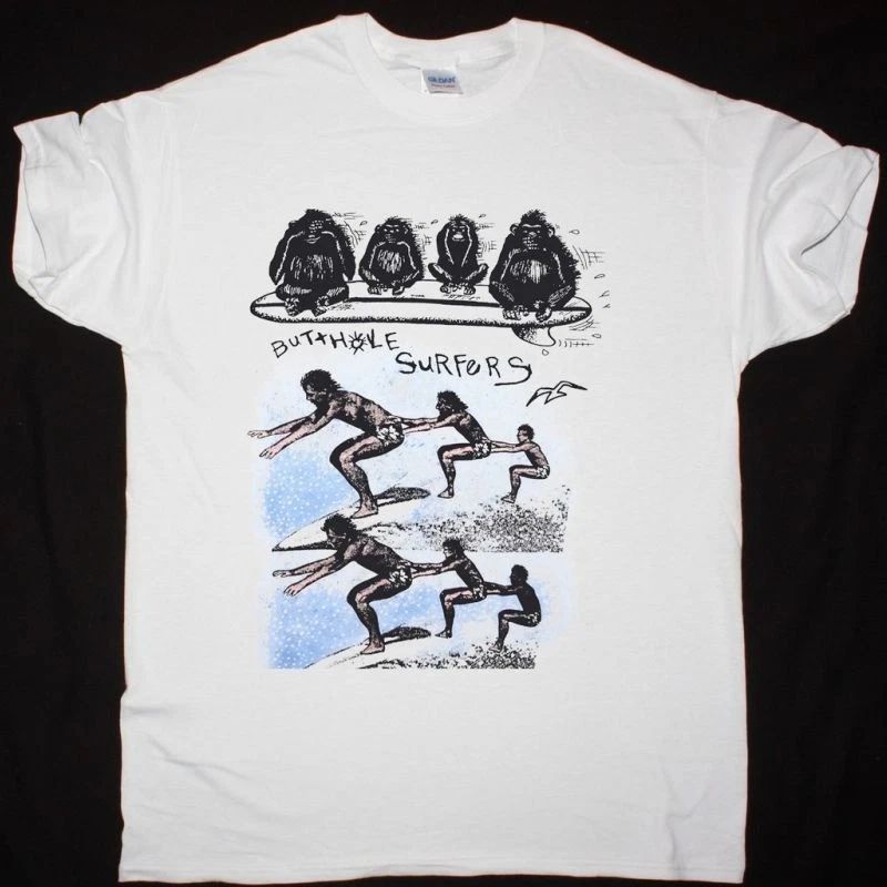Rare Butthole Surfers Band Monkey Cotton White S-5XL Shirt UE036 Unisex