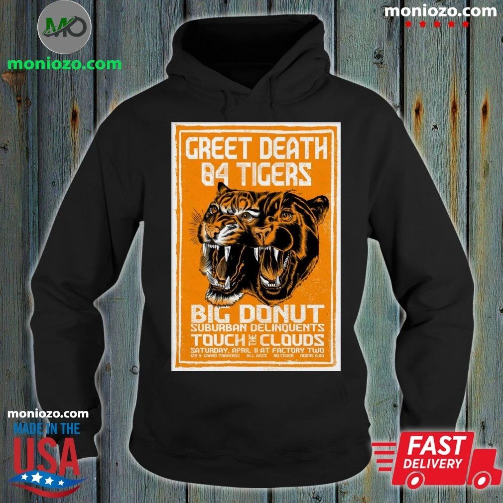 Original Greet Death And 84 Tigers Flint MI 4 11 2026 Poster Shirt Unisex