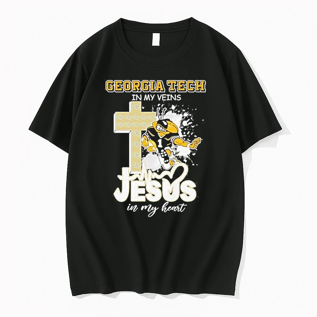 Georgia Tech Football Mascot In My Veins Jesus In My Heart Tshirts Sweater Unisex