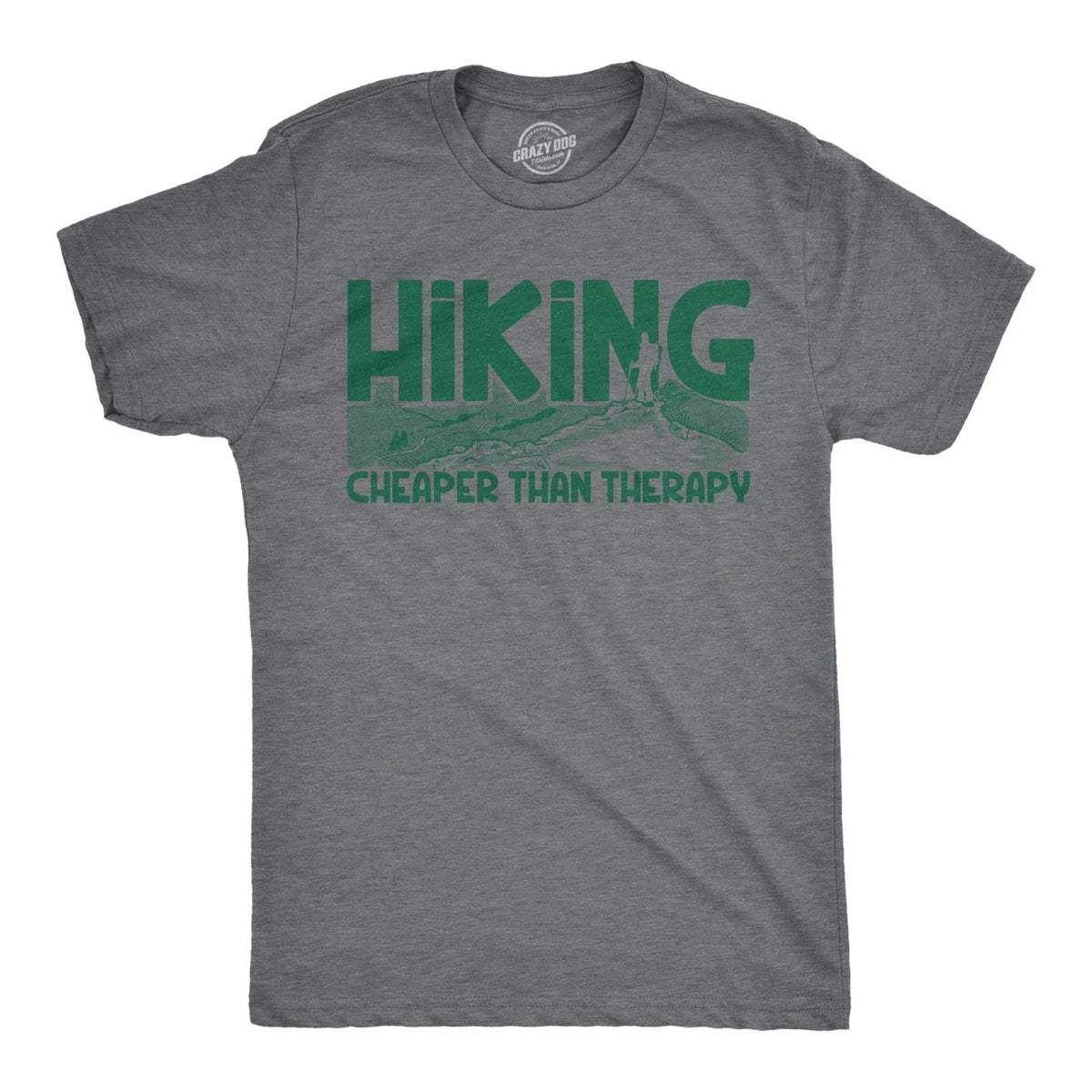 Mens Hiking Cheaper Than Therapy Funny Camping Outdoor Summer T shirt Unisex