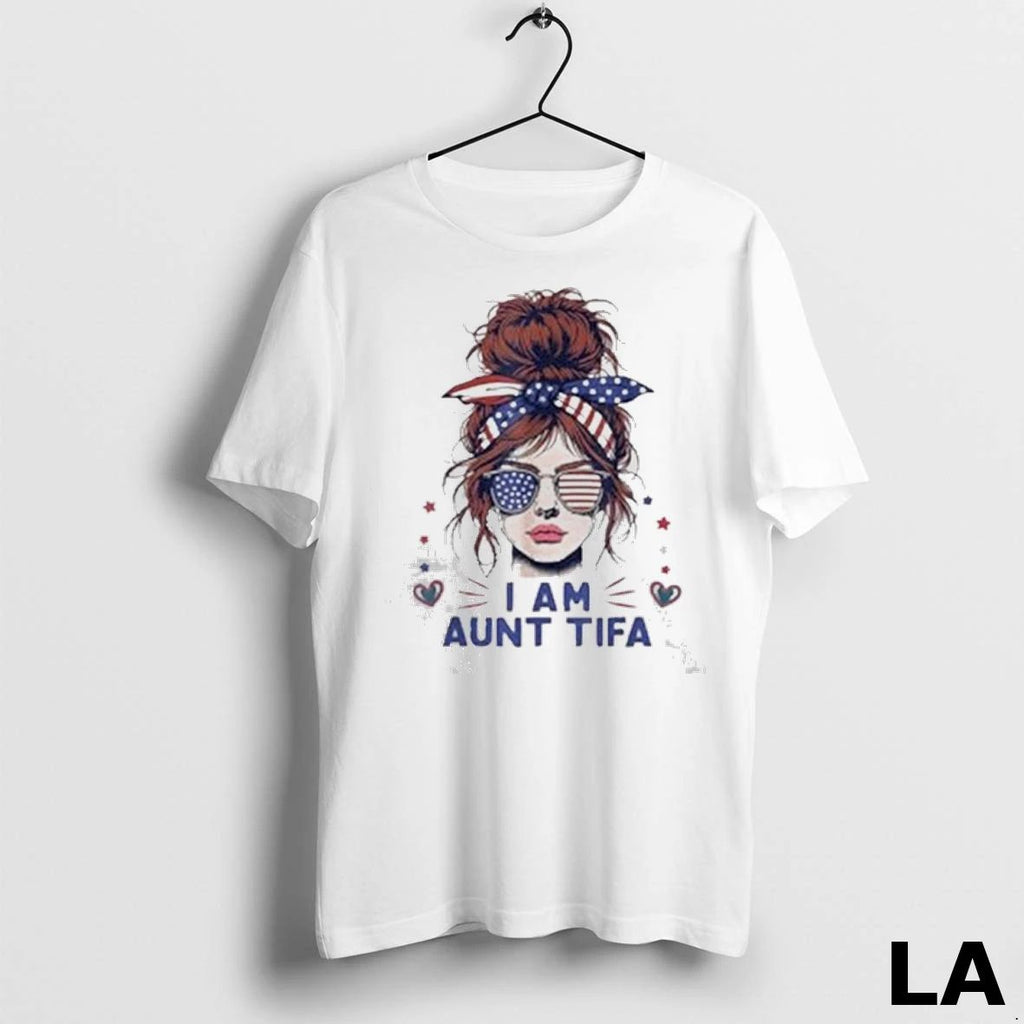 Original I Am Aunt Tifa Funny Girl Usa Flag Gift Ladies Unisex
