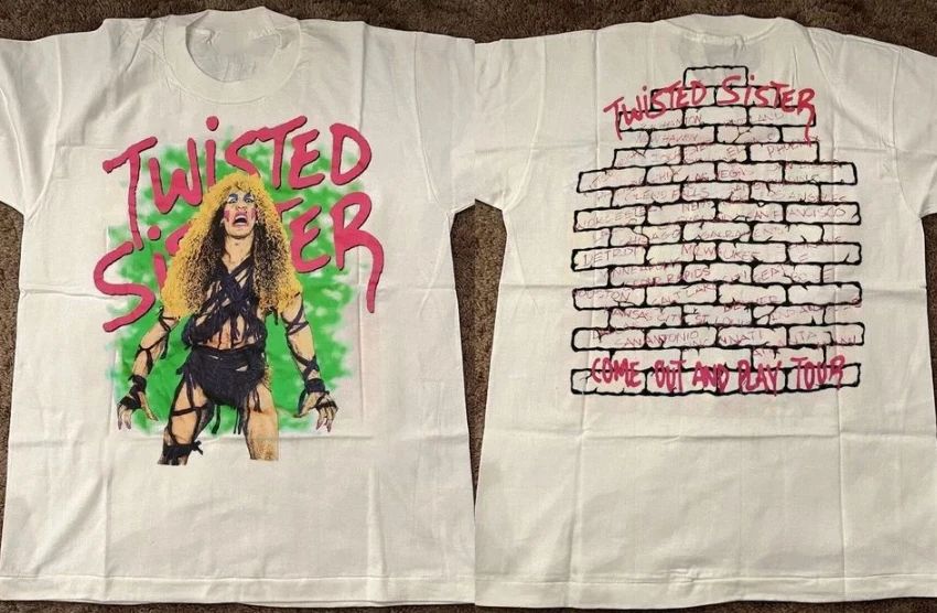 1985 Twisted Sister Come Out & Play Tour 2 Side White Unisex Shirt S-5XL Unisex