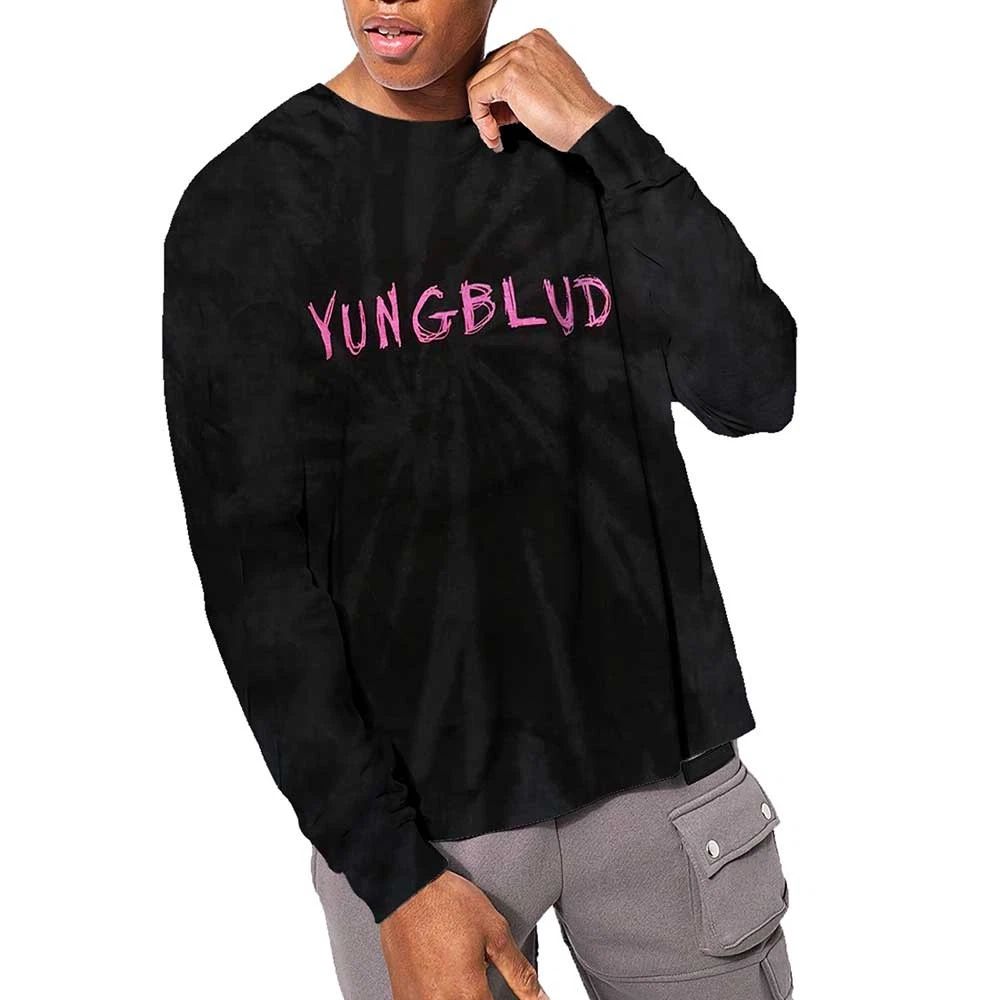 Yungblud Long Sleeve : Scratch Logo (Wash Collection) OFFICIAL NEW Unisex