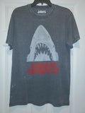 New Jaws Logo Mens Medium Soft Distressed Lucky Brand Tee Great White Shark Unisex
