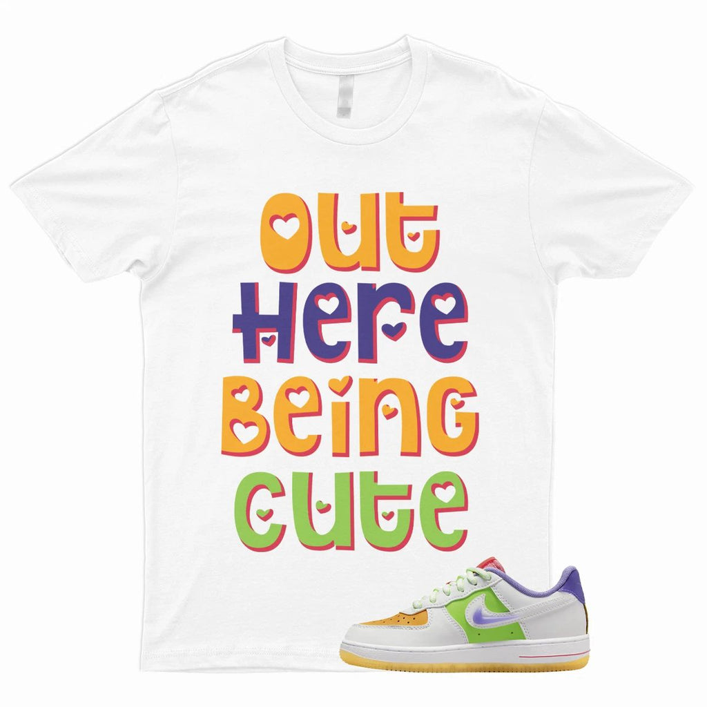 CUTE T Shirt to Match Air Force 1 Low GS White Multicolor Space Purple Sundial Unisex