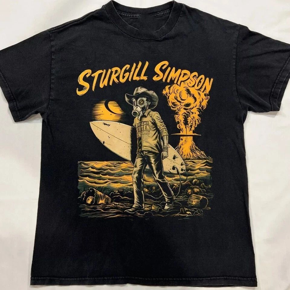 Vtg Sturgill Simpson T Shirt Short Sleeve Cotton Black All Size For Men TR446 Unisex