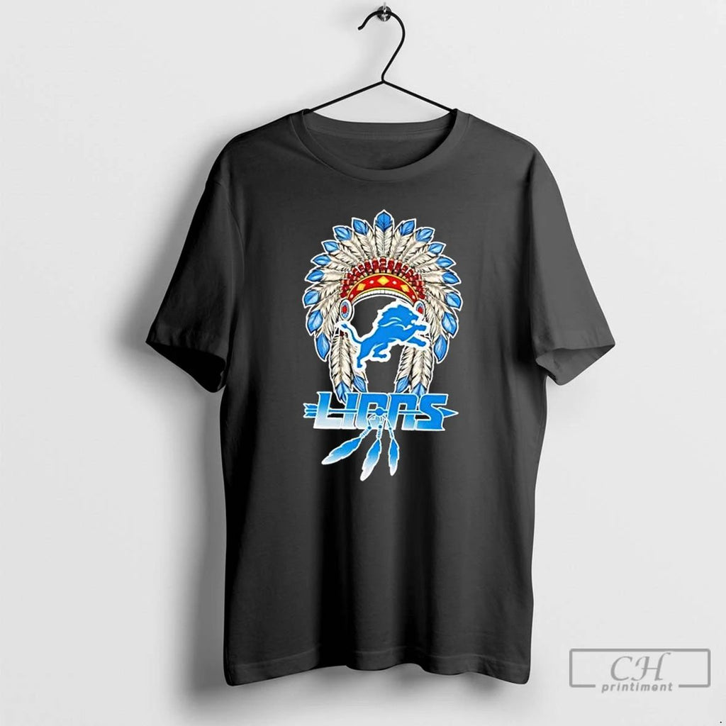 Premium Detroit Lions Football X Native American T Shirts Unisex