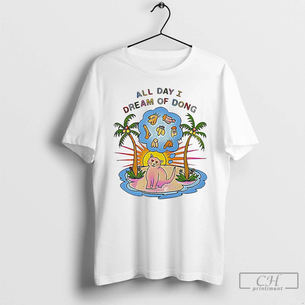 Premium Cat On Desert Island All Day I Dream Of Dong T Shirts Unisex