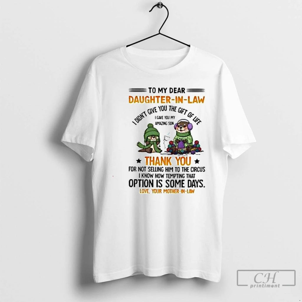 Premium Otter To My Dear Daughter In Law Cute Christmas T Shirts Unisex