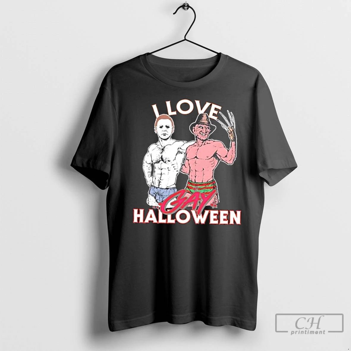 Classic Michael Myers X Freddy Krueger I Love Gay Halloween Unisex