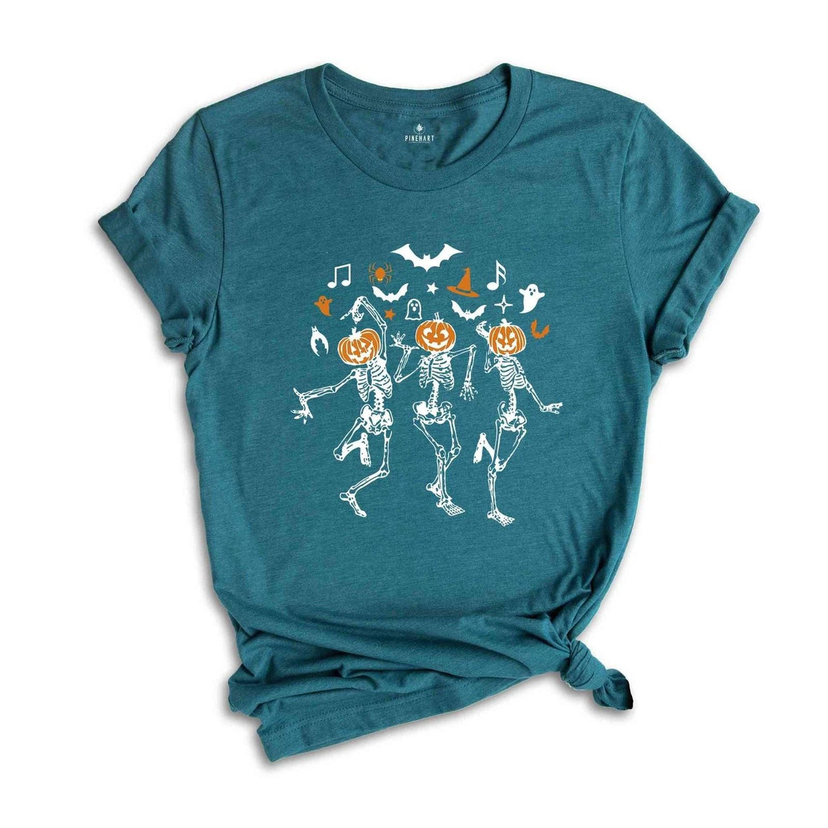 Dancing Skeleton Pumpkin Shirt, Pumpkin Face Shirt, Retro Halloween Shirt, Women Unisex