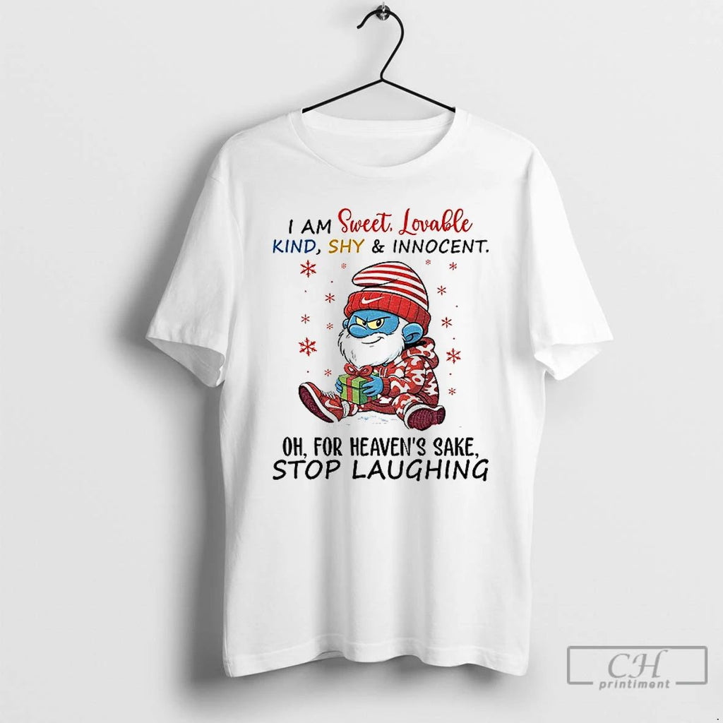 Premium Olu32d71 Smurf Santa Claus I Am Sweet Lovable Kind Shy And Innocent Oh For Unisex