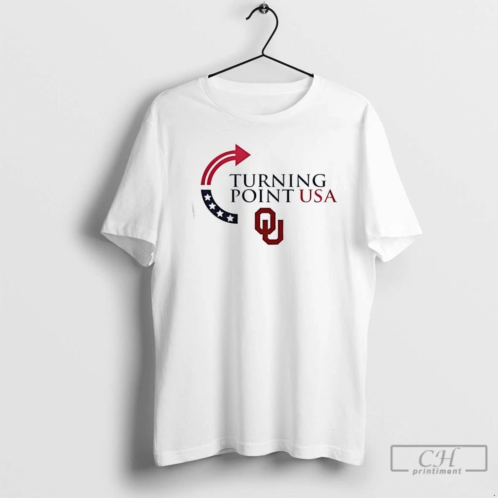 Premium Oklahoma Sooners X Freedom Turning Point Usa Charlie Kirk 2 Sided T Shirts Unisex