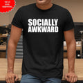 Socially Awkward Men's T Shirt Printed Funny Geek Nerd Gamer Design Crewneck Top Unisex
