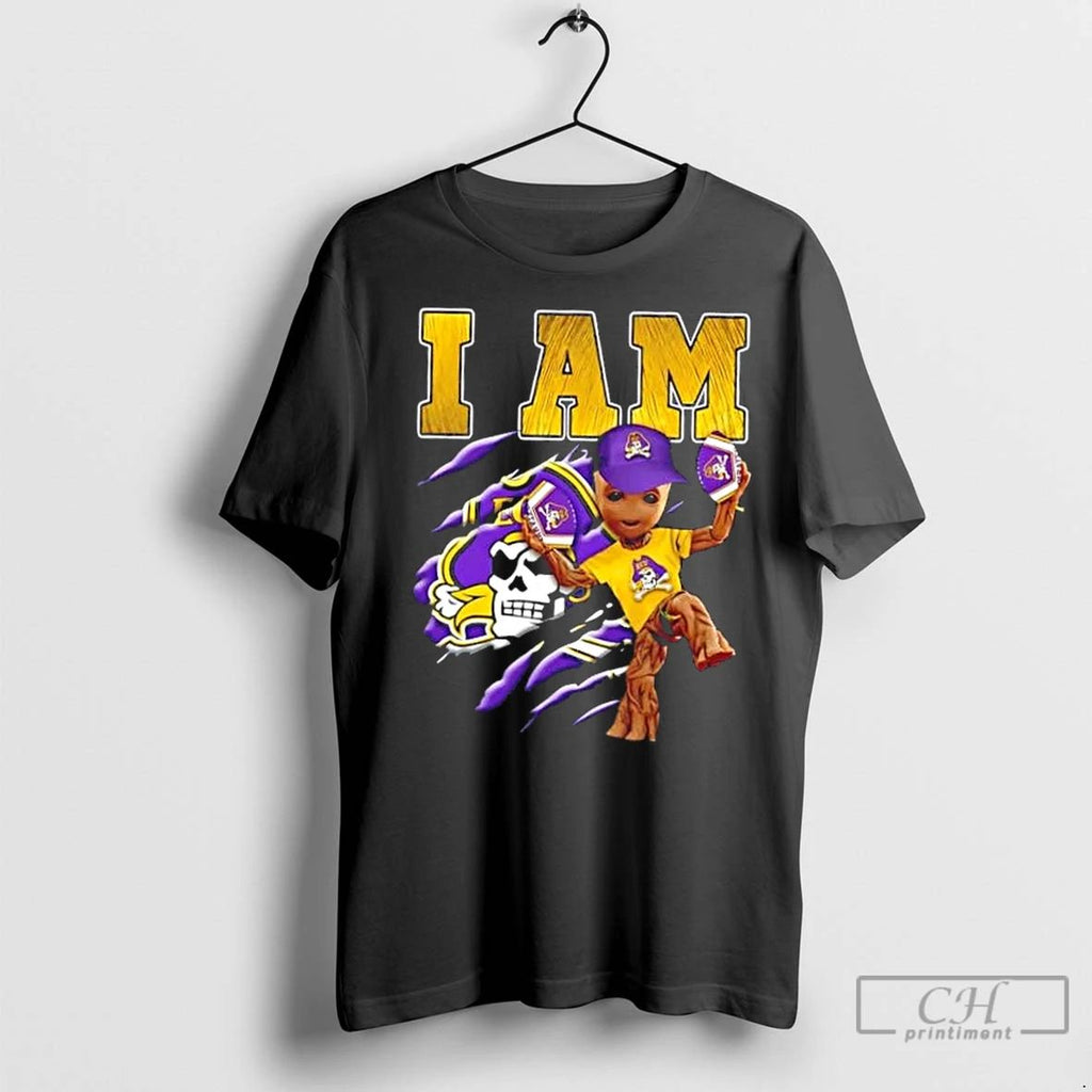 Premium Groot I Am East Carolina Pirates Fan Unisex