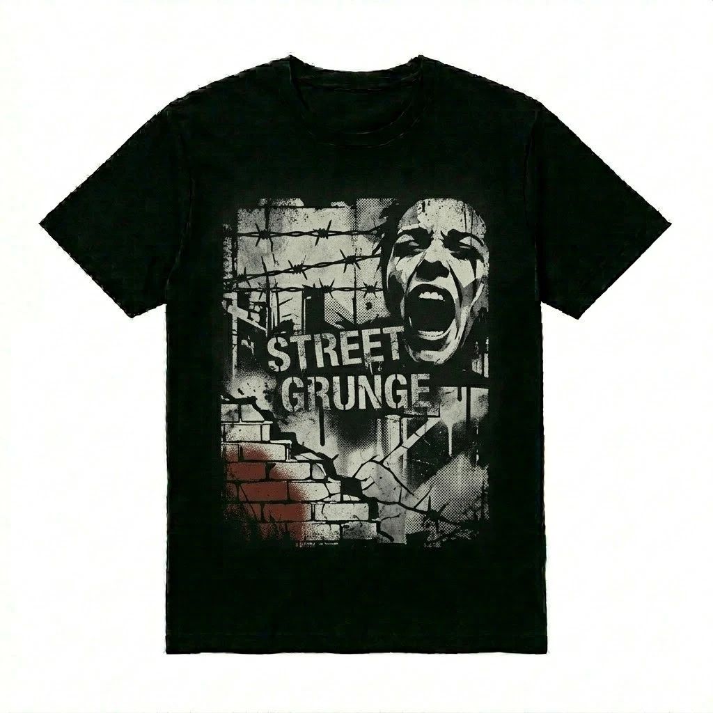 Street Grunge Aesthetic Edgy Urban Streetwear Graphic Tee for Men Women Unisex
