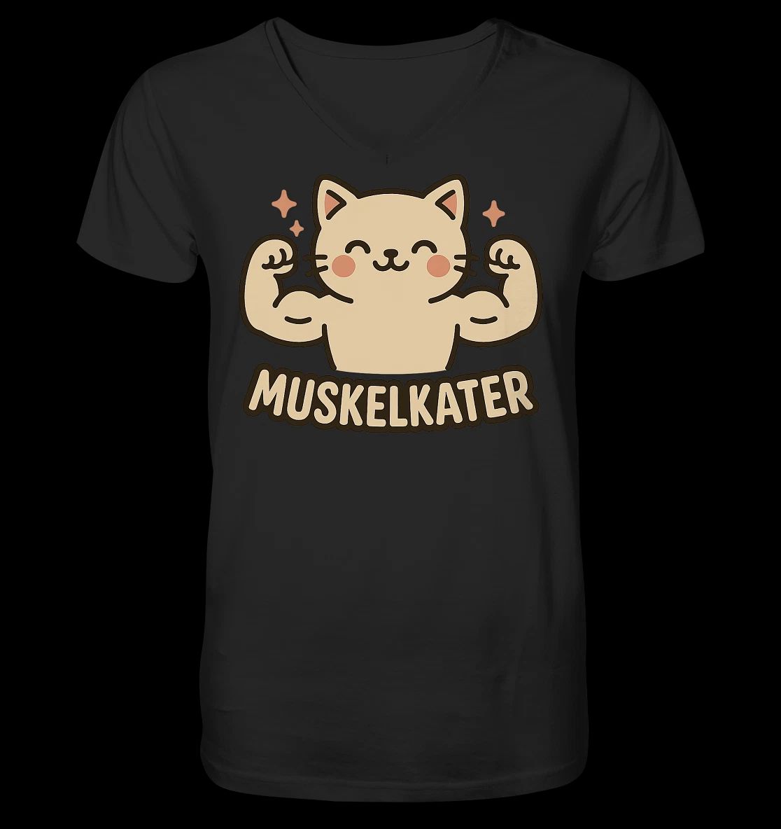 Muscle Soreness - Mens V-Neck | Fitness Cat Gym Strength Sports Anime Unisex