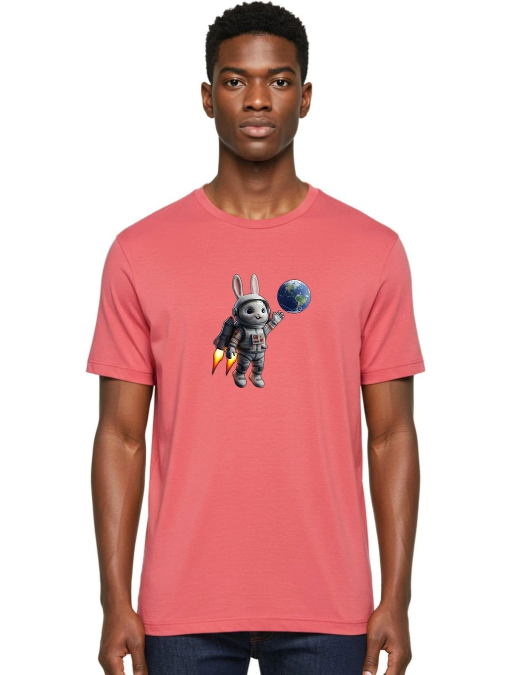Astronaut-Bunny-22 Mens Graphic Tee, 100% Cotton, Casual Summer Wear Unisex
