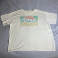 Live Outside Soul Full of Sunshine L White Cream Retro Graphic Tee Surf Unisex