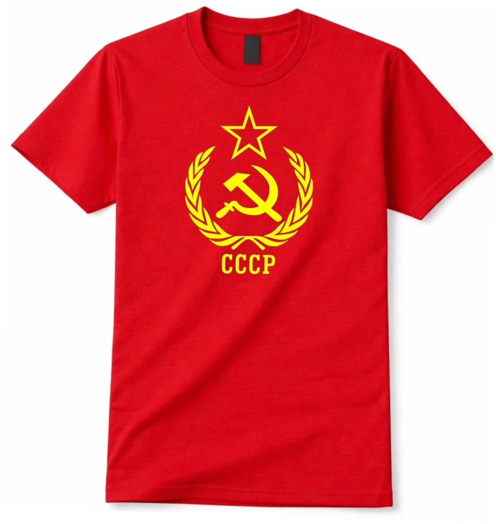 CCCP Hammer & Sickle T Shirt Russian Soviet Graphic Tee Mens UK Unisex