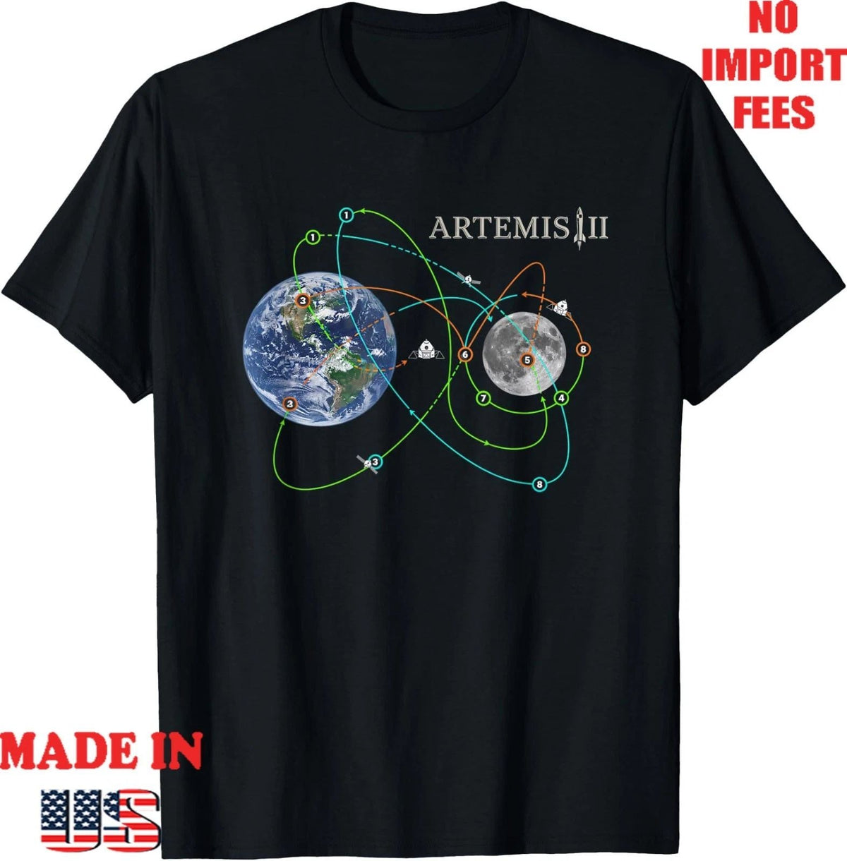 Artemis Ii Mission Patch Style Space Exploration Rocket Kid ADult Unisex