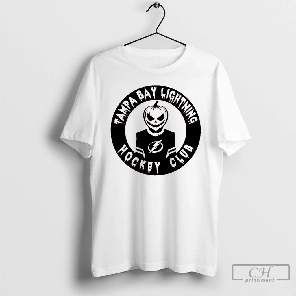 Classic Tampa Bay Lightning Pumpkin Head Halloween T Shirts Unisex