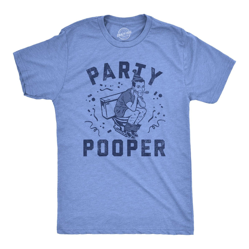 Mens Funny T Shirts Party Pooper Sarcastic Graphic Novelty Tee for Men Unisex