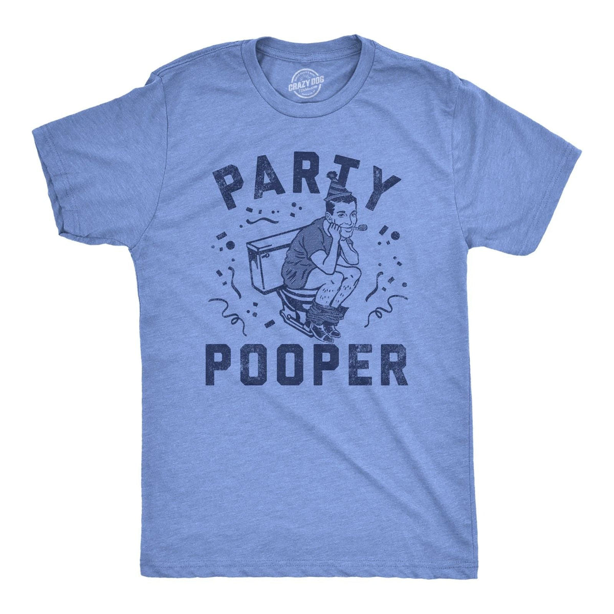 Mens Funny T Shirts Party Pooper Sarcastic Graphic Novelty Tee for Men Unisex