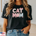 Cat Mom Shirt Cute Paw Floral Graphic Tee Gift For Cat Lovers Women Unisex Unisex