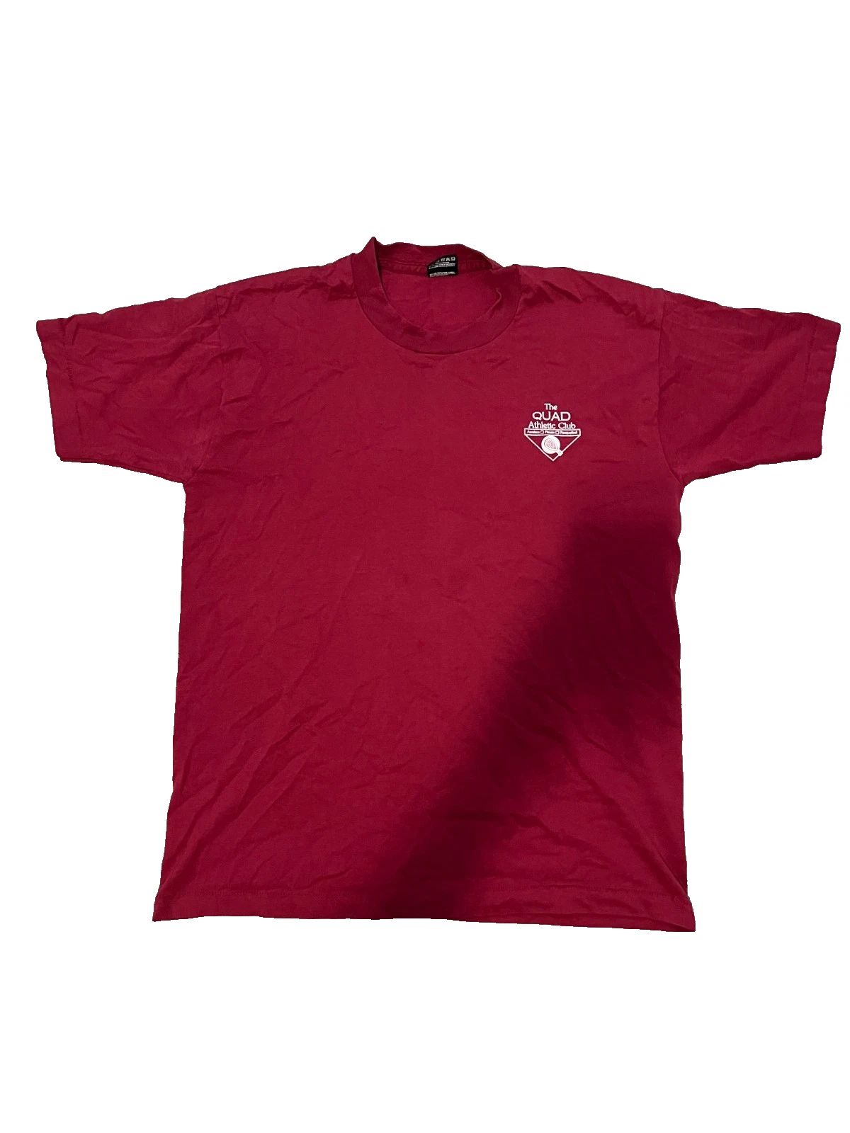 The Quad Athletic Club Maroon Small Logo Vintage Sporty Graphic Tee Unisex