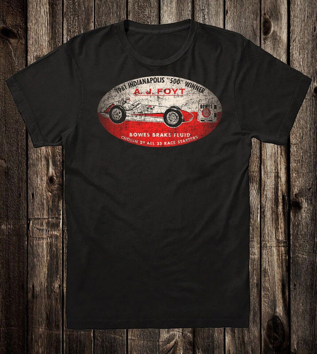 Retro Hot Rod Tee T Shirt 100% Cotton Speed Shop Indy 500 AJ A.J. Foyt 1961 Unisex