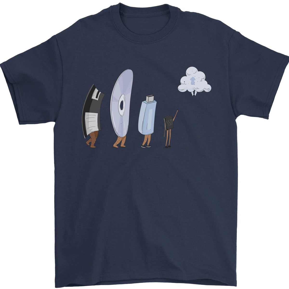 Retro Data Storage Funny Geek Nerd CD PC Mens 100% Cotton Unisex