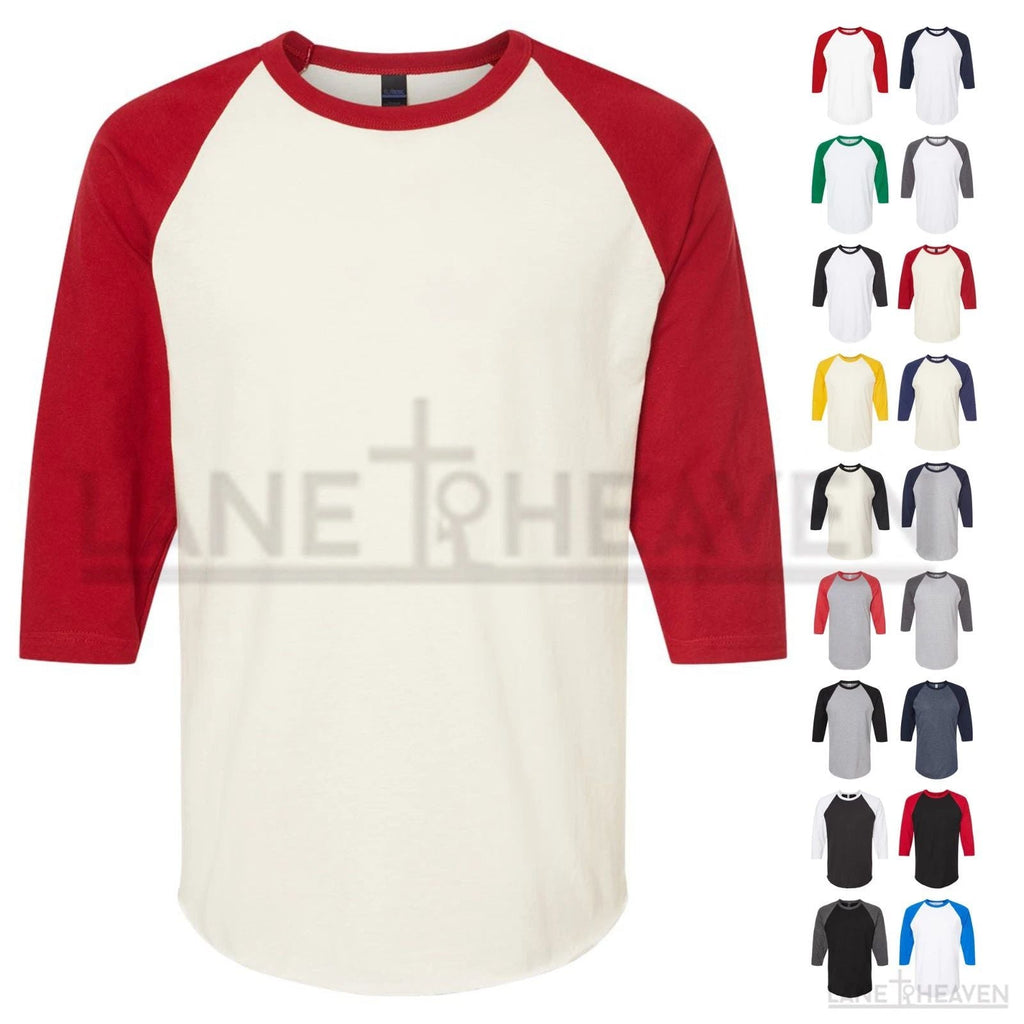 Men's Classic Raglan Baseball Tee Vintage Sports Team Fine Jersey 3/4 Unisex