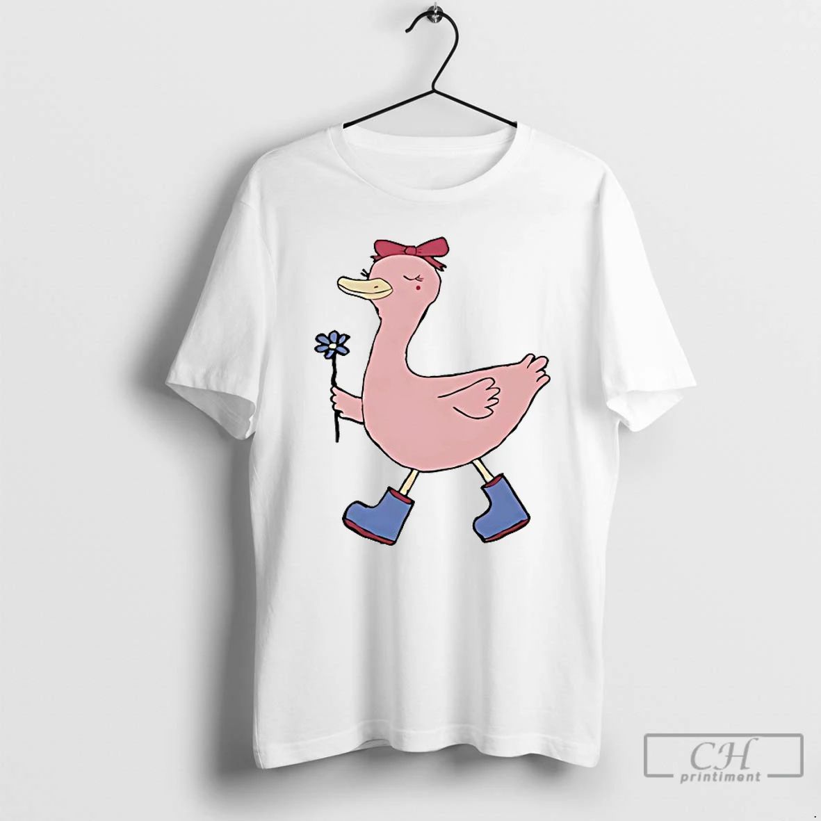 Classic Pink Duck Funny T Shirts Unisex