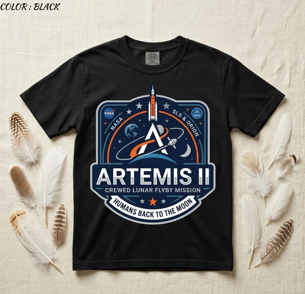 NA.SA Artemis II Shirt, Artemis 2 Humans Back to the Moon Mission Tee for Space Unisex