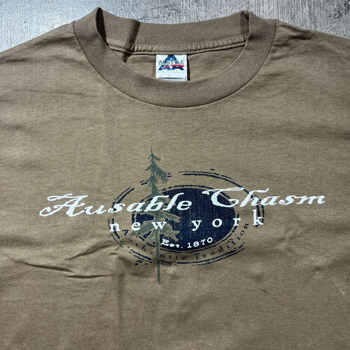 Y2K Ausable Chasm New York Travel Tan Small Unisex